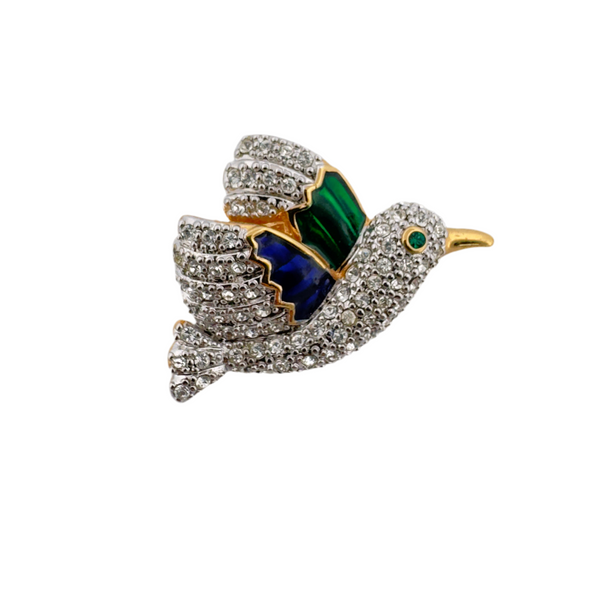 ANCIENNE BROCHE DORÉ Coeur style Art Nouveau Plaqué Or EUR 12,00