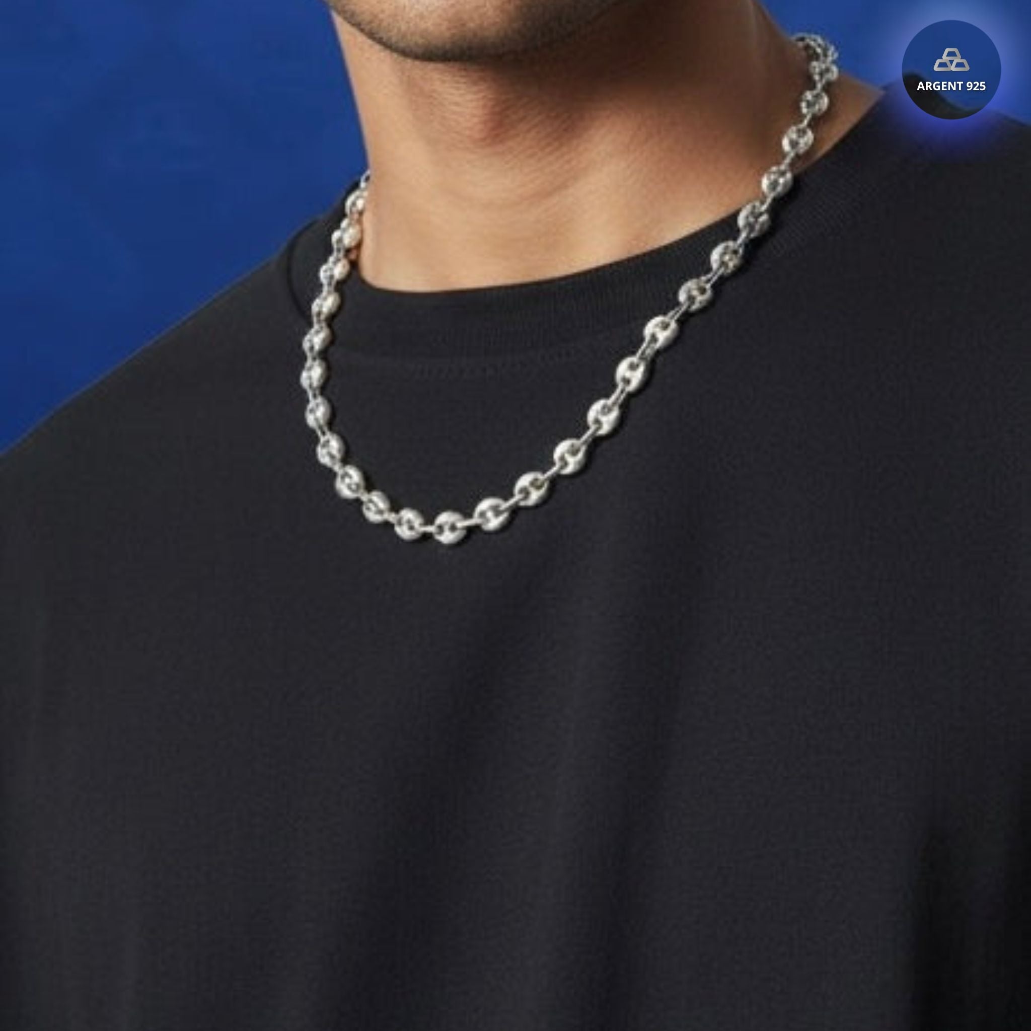 Chaîne En Argent 55.5 Cm – Collier Poinçon Minerve – Occasion